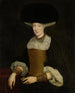Portret van een jonge vrouw rijk gekleed - Theodor Roos — weergave van het kunstwerk