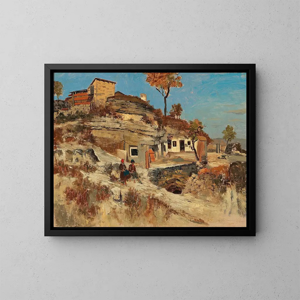 Landschap in het zuiden - Theodor von Hermann — ingelijst kunstwerk aan de muur