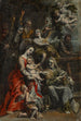 La Sainte Famille avec sainte Anne, d'autres saints et anges - Theodor van Loon — weergave van het kunstwerk