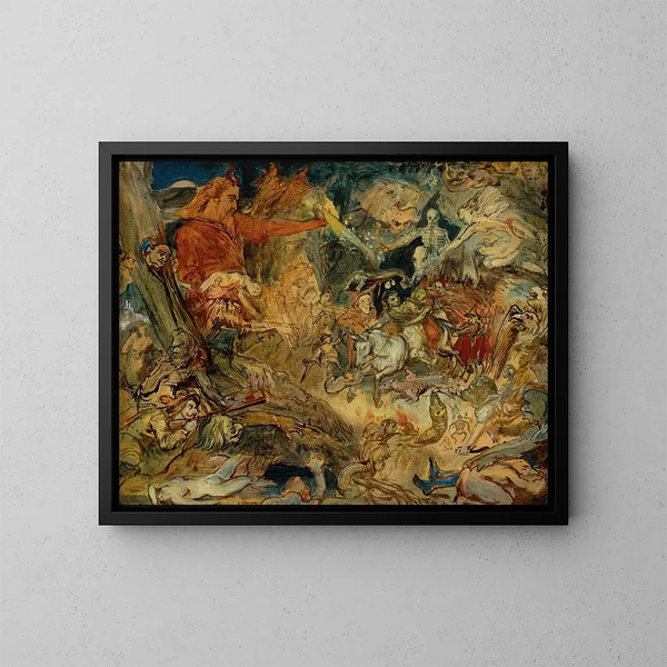 Het Sabbat der heksen - Theodor von Holst — ingelijst kunstwerk aan de muur