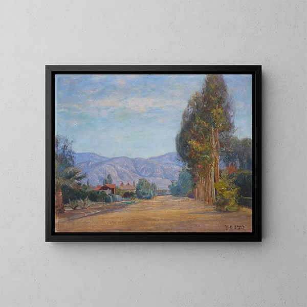 Heuvels bij Redlands, Californië - Theodore Clement Steele — ingelijst kunstwerk aan de muur