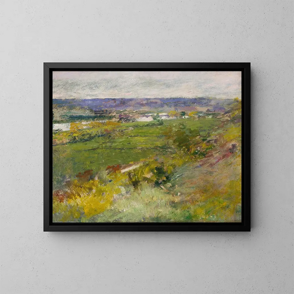Studie voor de Seine-vallei gezien vanaf de hoogten van Giverny - Theodore Robinson — ingelijst kunstwerk aan de muur