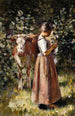La vachère - Theodore Robinson — weergave van het kunstwerk