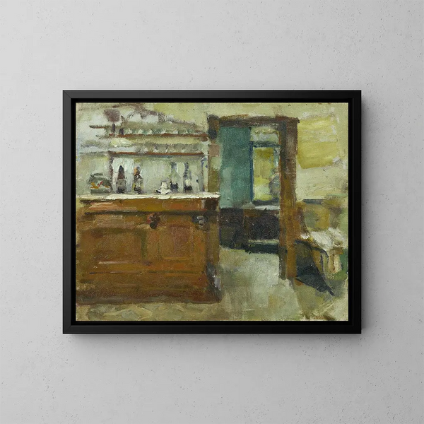 Le bar de l'Hôtel Baudy, Giverny - Theodore Robinson — ingelijst kunstwerk aan de muur