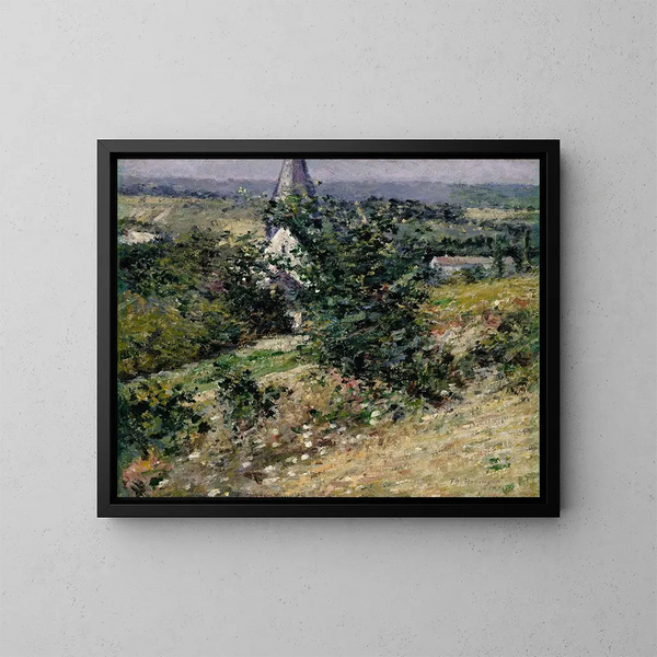 Oude kerk in Giverny - Theodore Robinson — ingelijst kunstwerk aan de muur