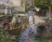 Pré Trognon en zijn dochter bij de brug - Theodore Robinson — weergave van het kunstwerk