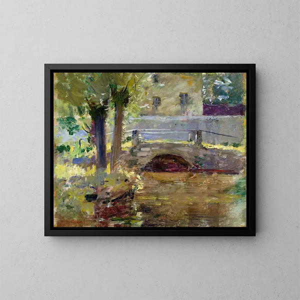 Het Pont in Giverny - Theodore Robinson — ingelijst kunstwerk aan de muur