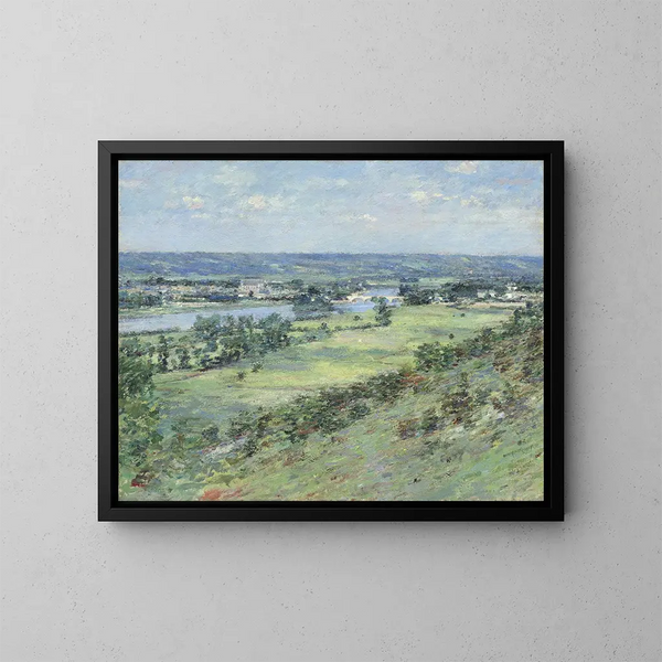 De vallei van de Seine vanaf de heuvels van Giverny - Theodore Robinson — ingelijst kunstwerk aan de muur