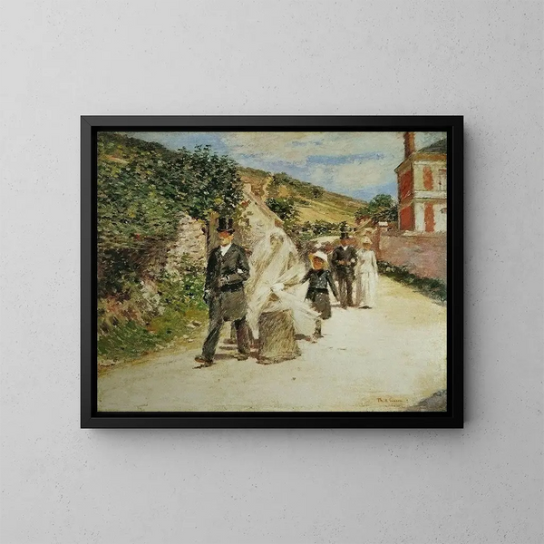 De huwelijksmars - Theodore Robinson — ingelijst kunstwerk aan de muur