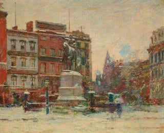Theodore Robinson - Union Square Winter Washington Monument.webp