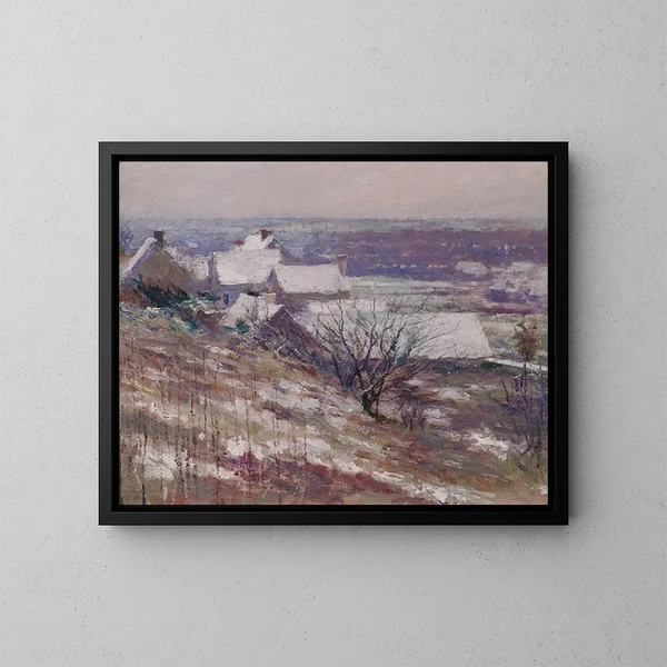 Winterlandschap - Theodore Robinson — ingelijst kunstwerk aan de muur