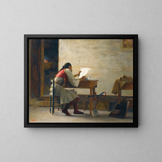 Een goed boek lezen - Theodoros Ralli — ingelijst kunstwerk aan de muur