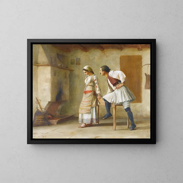 Flirtation - Theodoros Ralli — ingelijst kunstwerk aan de muur