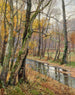 Motief van het late herfst van Hadersdorf - Thérèse Schachner — weergave van het kunstwerk