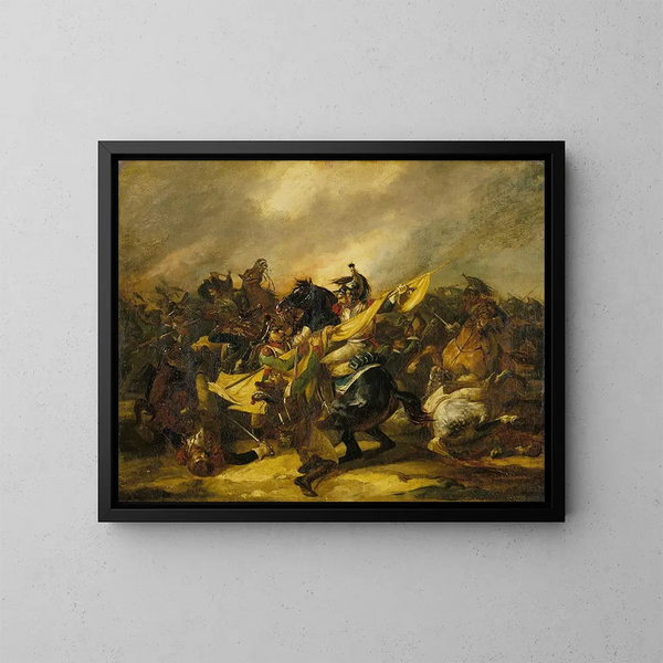 Een lading cuirassiers - Théodore Géricault — ingelijst kunstwerk aan de muur