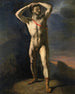 Academie van naakte man met zwaard - Théodore Géricault — weergave van het kunstwerk