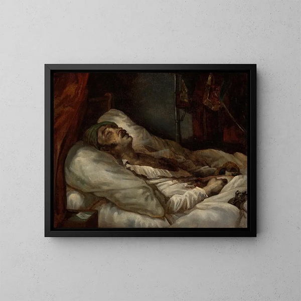 De generaal Letellier op zijn sterfbed - Théodore Géricault — ingelijst kunstwerk aan de muur
