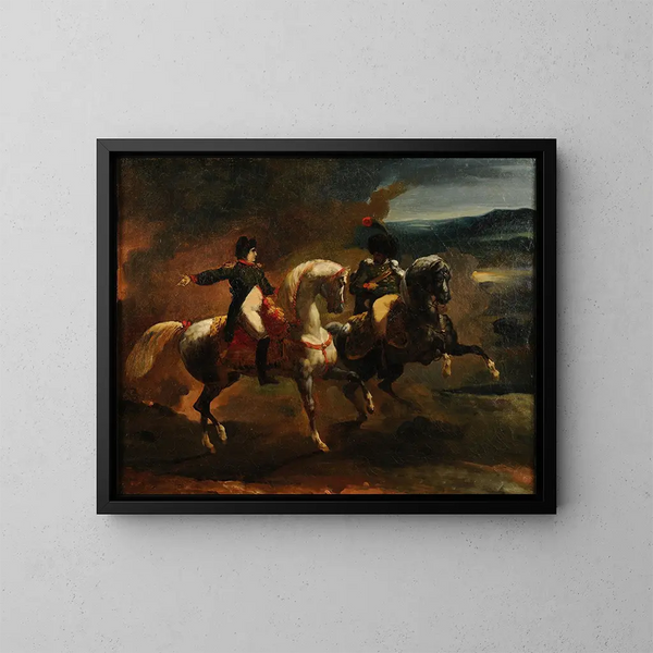 Napoleon geeft een bevel aan een hogere officier van de Gidsen - Théodore Géricault — ingelijst kunstwerk aan de muur