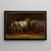 Drie paarden in de stal - Théodore Géricault — ingelijst kunstwerk aan de muur