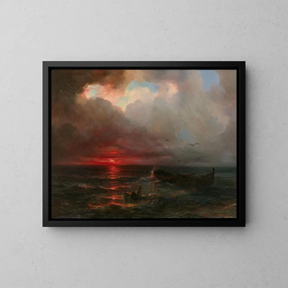 Thodore Gudin - Coucher de soleil sur un littoral.webp