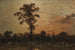 Bosrand bij zonsondergang - Théodore Rousseau — weergave van het kunstwerk