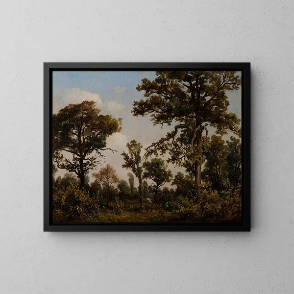 La grande forêt de chênes de Fontainebleau - Théodore Rousseau — ingelijst kunstwerk aan de muur