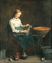 Vrouw die melk giet - Théodule Ribot — weergave van het kunstwerk