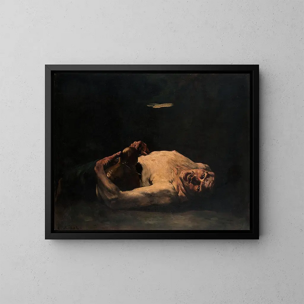De lege fles - Théodule Ribot — ingelijst kunstwerk aan de muur