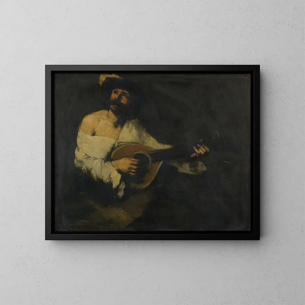 De mandoline speler - Théodule Ribot — ingelijst kunstwerk aan de muur