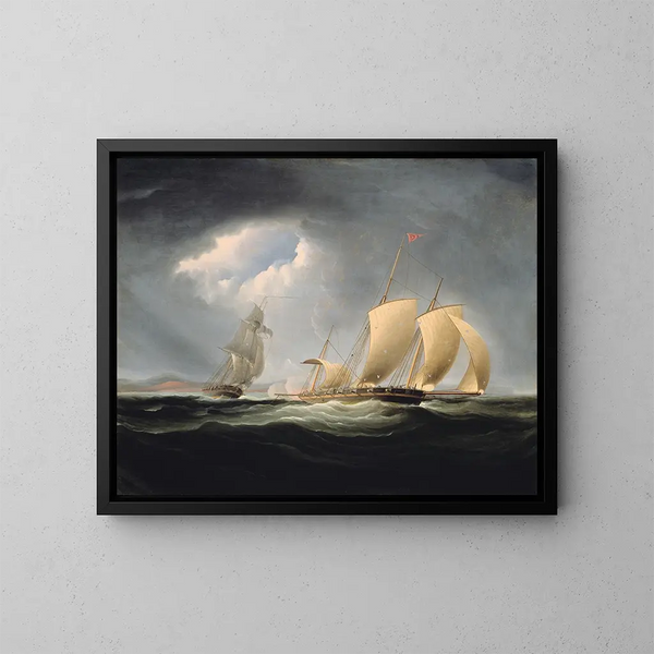 Prise de Tripoli door de Enterprise - Thomas Birch — ingelijst kunstwerk aan de muur