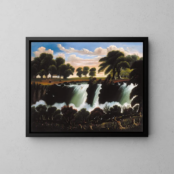 van de watervallen van Genesee in Rochester - Thomas Chambers — ingelijst kunstwerk aan de muur