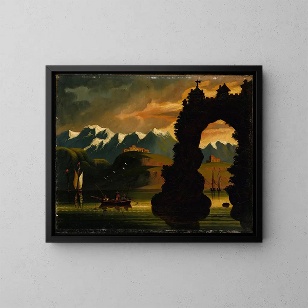 Landschap - Thomas Chambers — ingelijst kunstwerk aan de muur