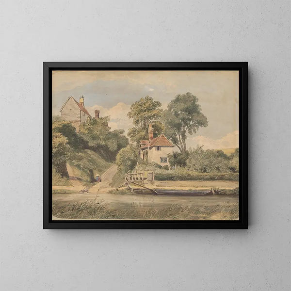 Landschap - Thomas Churchyard — ingelijst kunstwerk aan de muur