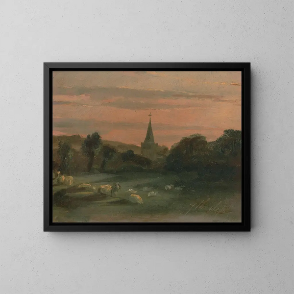 Kerk van Stoke Poges - Thomas Churchyard — ingelijst kunstwerk aan de muur