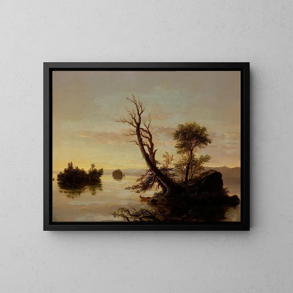 Landschap met Amerikaans meer - Thomas Cole — ingelijst kunstwerk aan de muur