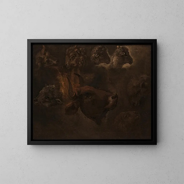 Studie van dierenkoppen - Thomas Cole — ingelijst kunstwerk aan de muur