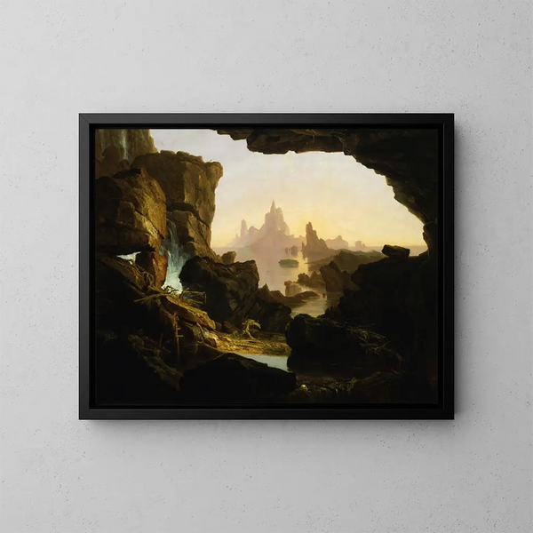 De waterafvoer van de zondvloed - Thomas Cole — ingelijst kunstwerk aan de muur