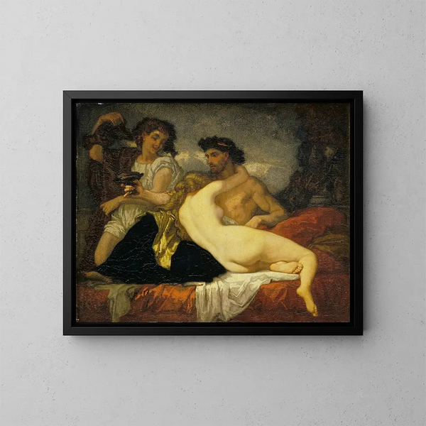 Horace en Lydia - Thomas Couture — ingelijst kunstwerk aan de muur