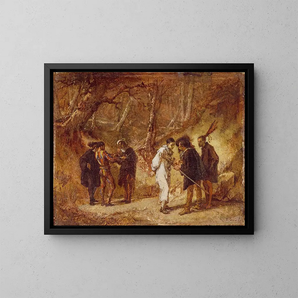 Het Duel na het Maskerbal - Thomas Couture — ingelijst kunstwerk aan de muur