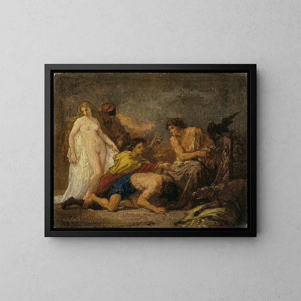 Timon d'Athènes - Thomas Couture — ingelijst kunstwerk aan de muur