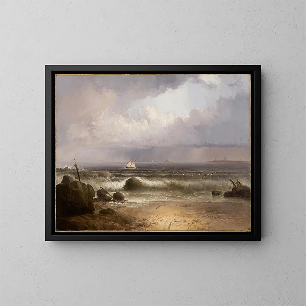 Zomerstorm bij Nahant Beach - Thomas Doughty — ingelijst kunstwerk aan de muur