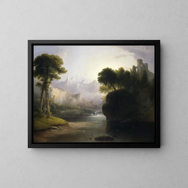 Fantasierachtig landschap - Thomas Doughty — ingelijst kunstwerk aan de muur