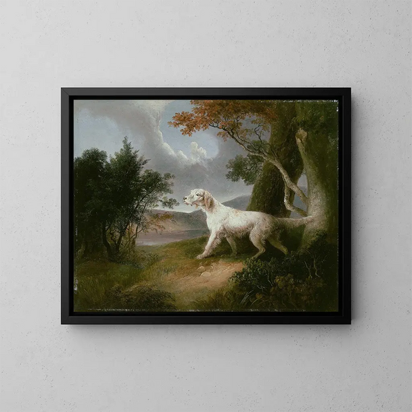 Landschap met een hond - Thomas Doughty — ingelijst kunstwerk aan de muur