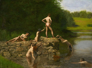 Zwemmen - Thomas Eakins — weergave van het kunstwerk