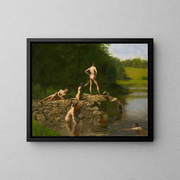 Zwemmen - Thomas Eakins — ingelijst kunstwerk aan de muur