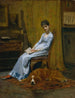 De vrouw van de kunstenaar en haar setter-hond - Thomas Eakins — weergave van het kunstwerk