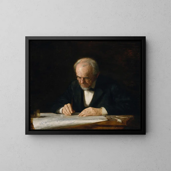 De Meester van het Schrift - Thomas Eakins — ingelijst kunstwerk aan de muur