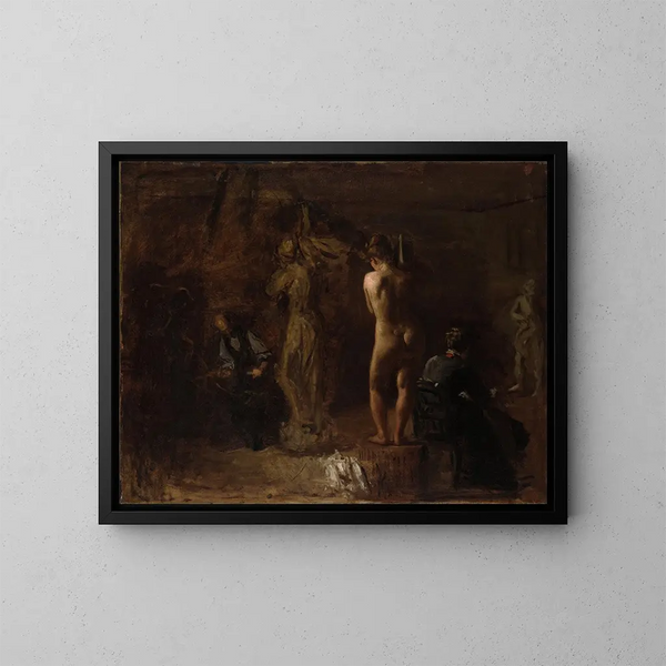 William Rush beeldt zijn allegorische figuur van de rivier Schuylkill af - Thomas Eakins — ingelijst kunstwerk aan de muur