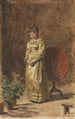 Jonge vrouw mediterend - Thomas Eakins — weergave van het kunstwerk