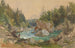 Landschap met rivier en bos in de Alpen - Thomas Ender — weergave van het kunstwerk